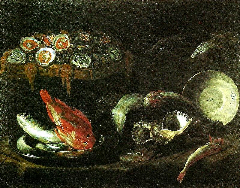 Giovanni Battista Recco stilleben med fisk och ostron china oil painting image